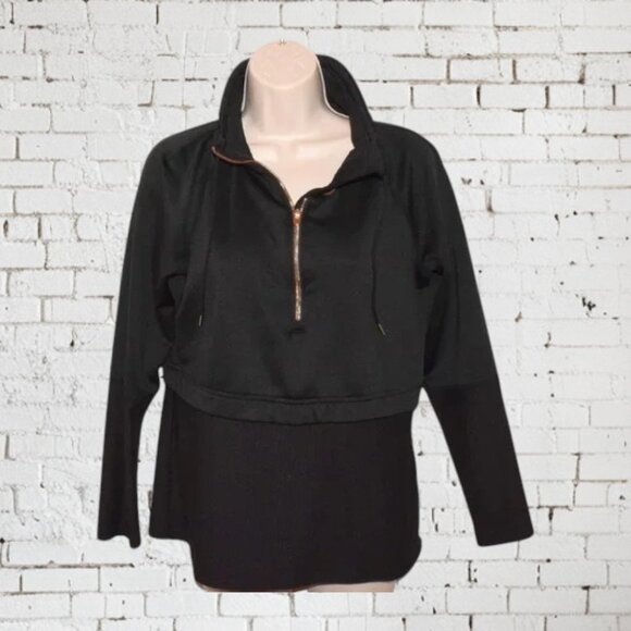 Avia Activewear 1/4 Zip Pullover Size S Black - Picture 2 of 5